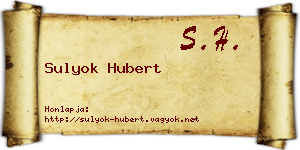 Sulyok Hubert névjegykártya